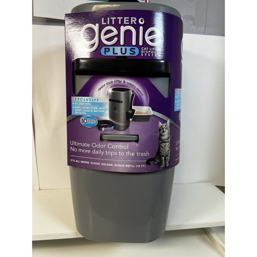 Litter‎ Genie Plus Pail Silver | Cat Litter Disposal System | 17"x8" | NEW